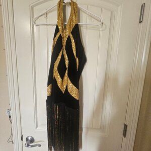 Gold and black dance costume
